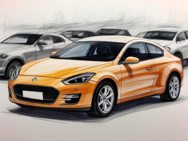画几辆小汽车,画一部小汽车
